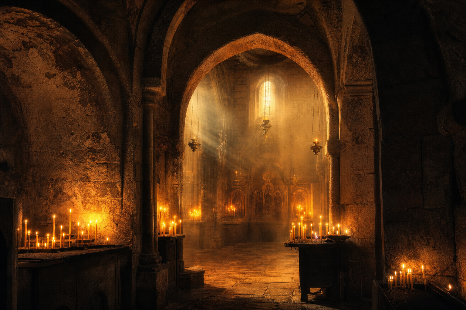 Aydın medyumları kilise iç mekanı spiritüel atmosfer